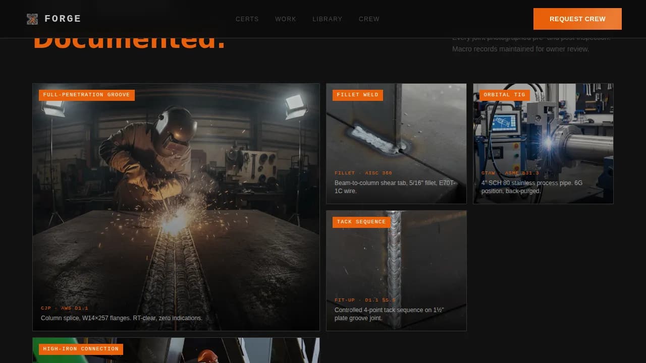 Weld — Pro Structural Steel Landing Page Template
