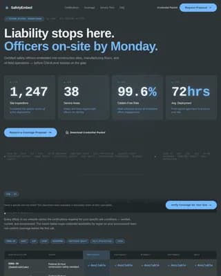 Protect — Elite Occupational Safety Landing Page Template