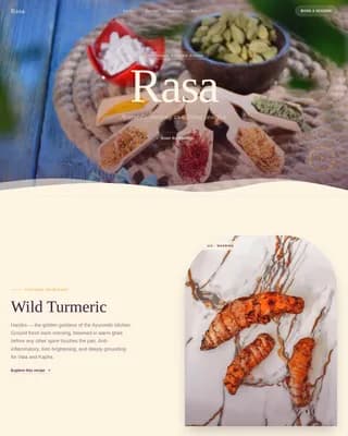 Rasa — Authentic Ayurvedic Wellness Landing Page Template