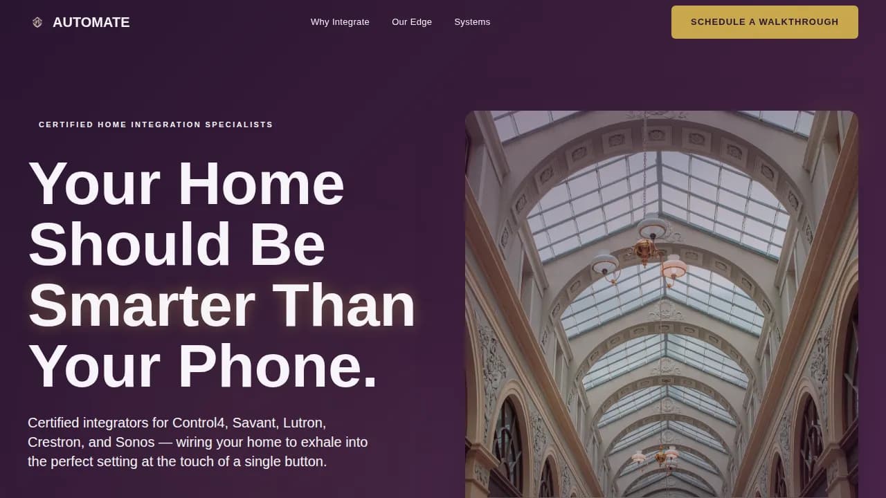 Smart — Integrated Home Technology Landing Page Template