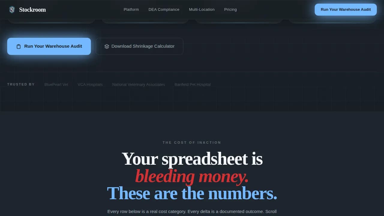 Inventory — Intelligent Veterinary Logistics Landing Page Template