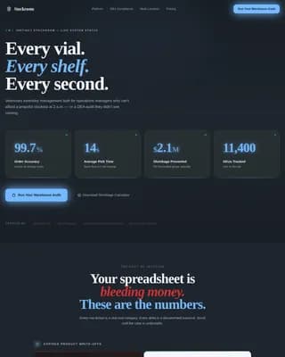 Inventory — Intelligent Veterinary Logistics Landing Page Template