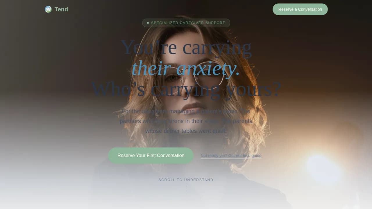 Embrace — Holistic Caregiver Services Landing Page Template