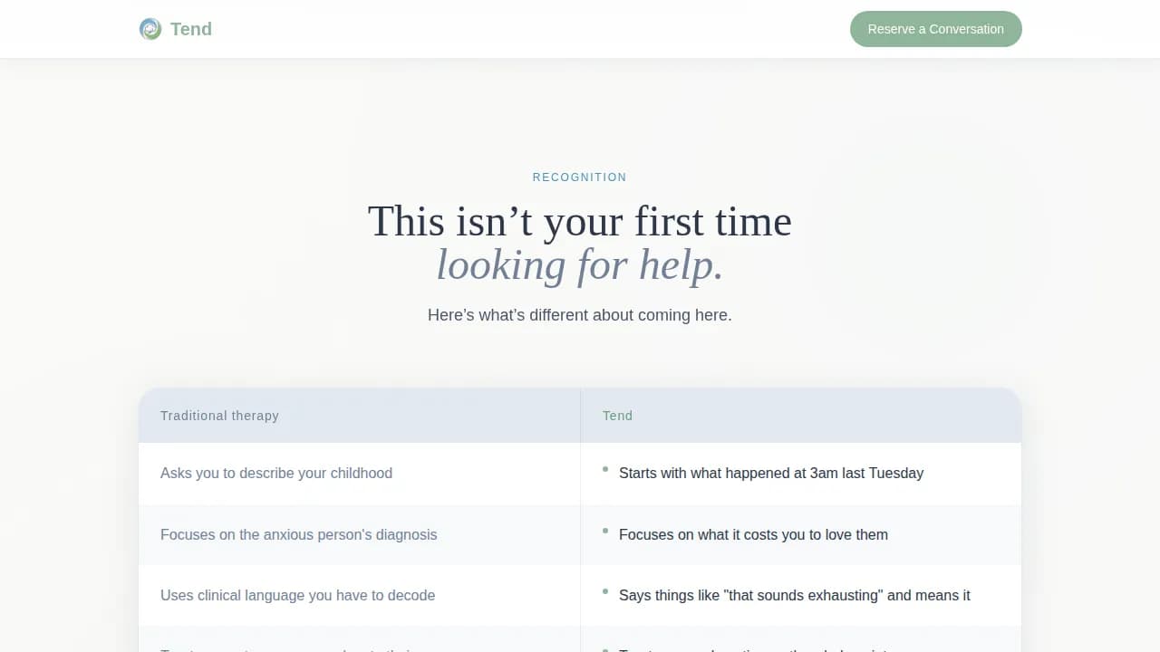 Embrace — Holistic Caregiver Services Landing Page Template