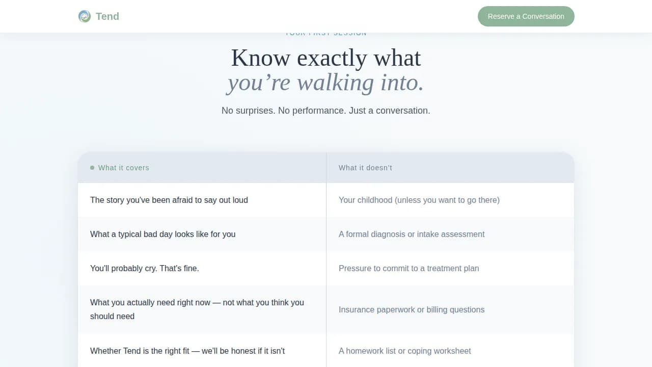 Embrace — Holistic Caregiver Services Landing Page Template