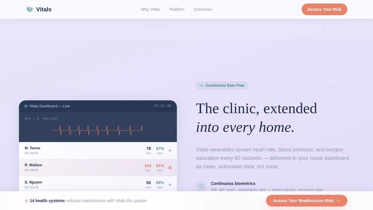 Monitor — Advanced Telehealth Wellness Landing Page Template