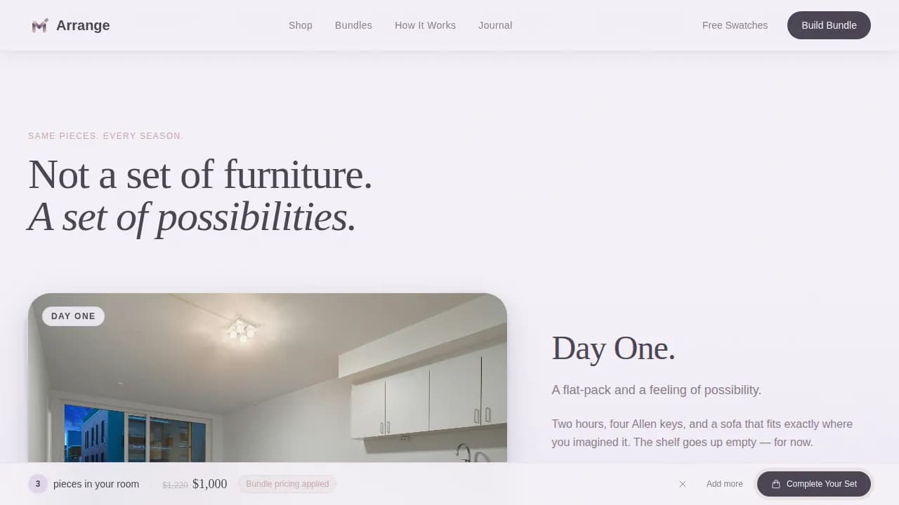 Assemble — Flexible Furniture Customization Landing Page Template