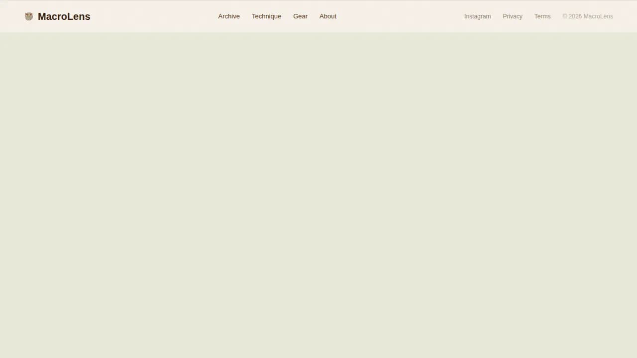Detail — Premium Macro Photography Landing Page Template