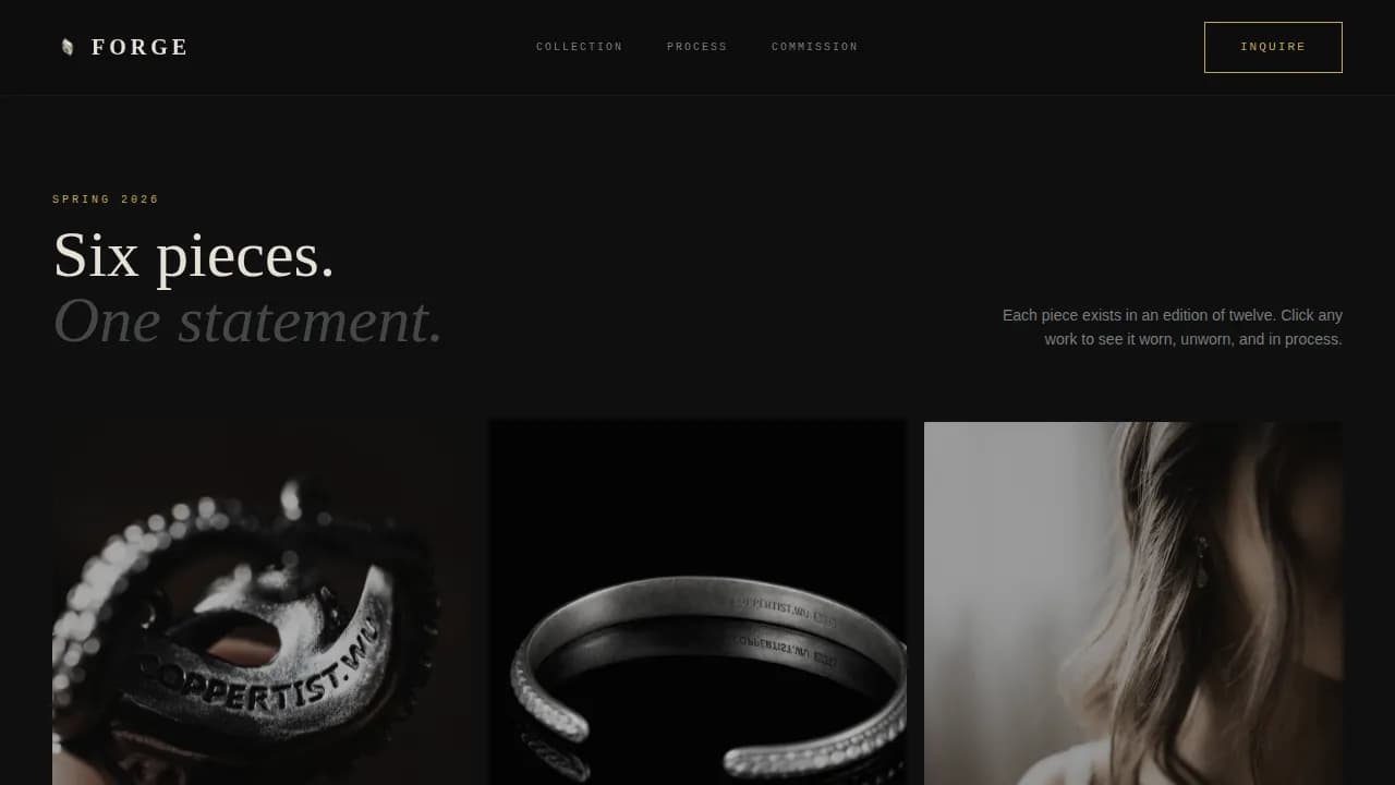 Gallery — Dark Luxury Jewelry Landing Page Template