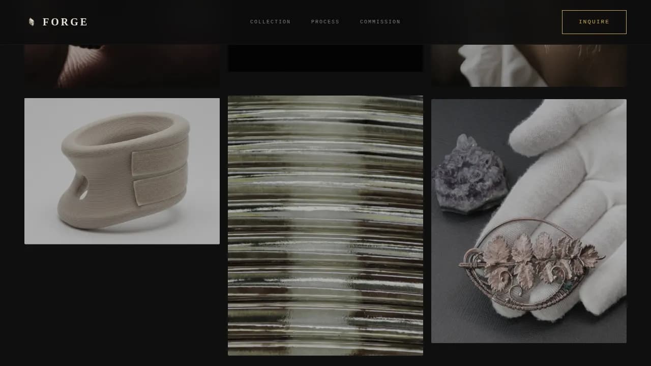 Gallery — Dark Luxury Jewelry Landing Page Template