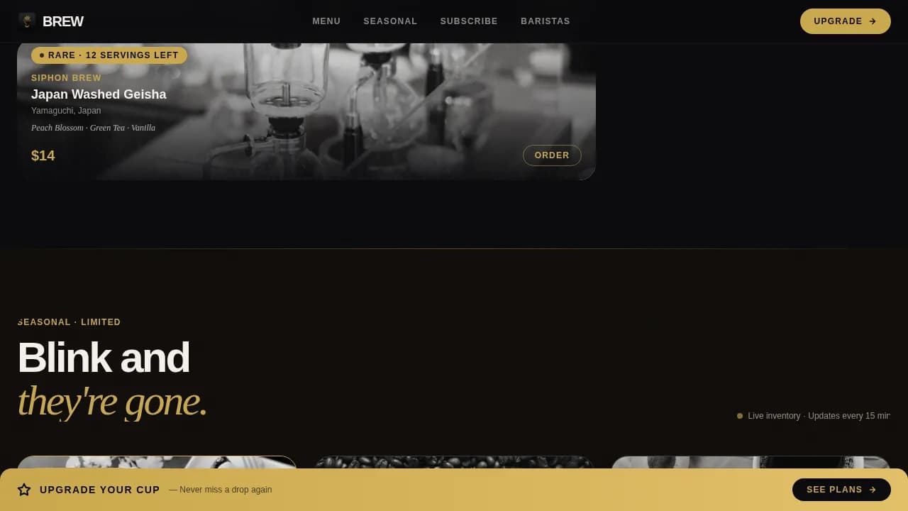 Roast — Trendy Specialty Café Landing Page Template