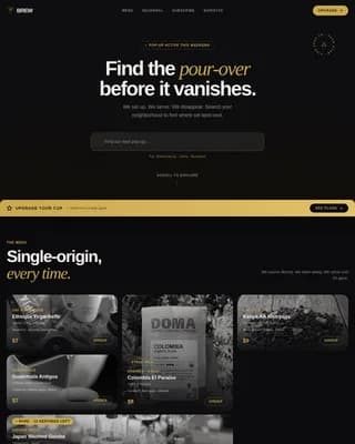 Roast — Trendy Specialty Café Landing Page Template