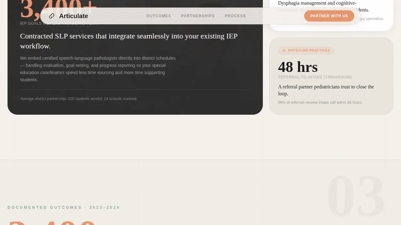 Speak — Data-Driven Speech Therapy Landing Page Template