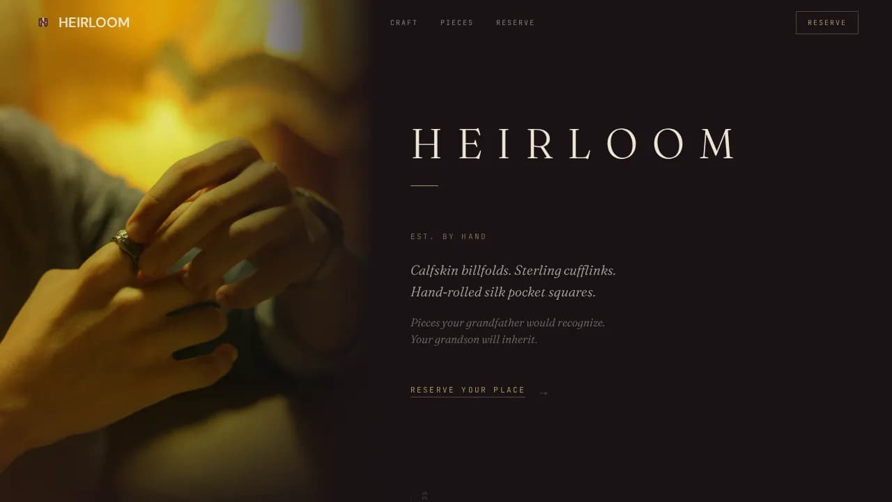 Luxury — Curated Heirloom Accessories Landing Page Template