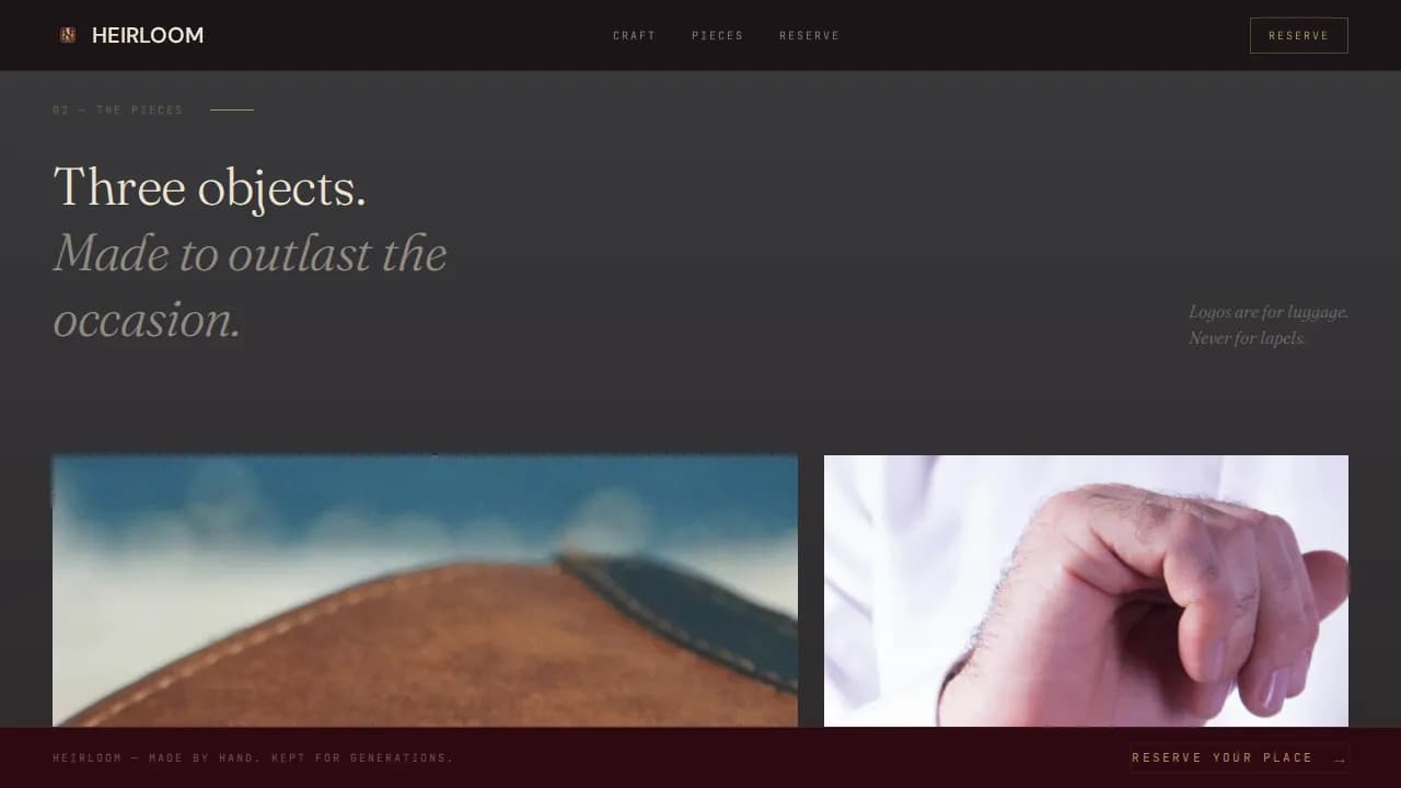 Luxury — Curated Heirloom Accessories Landing Page Template