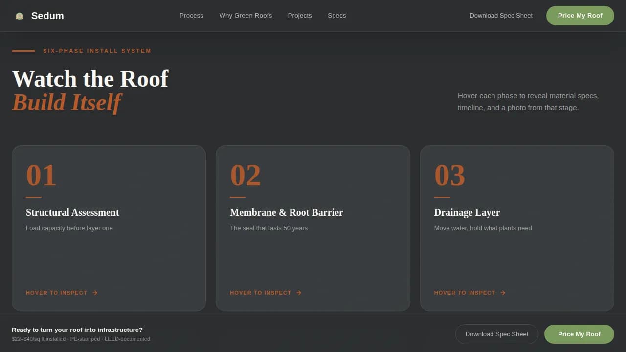 Verdant — Advanced Living Roof Systems Landing Page Template