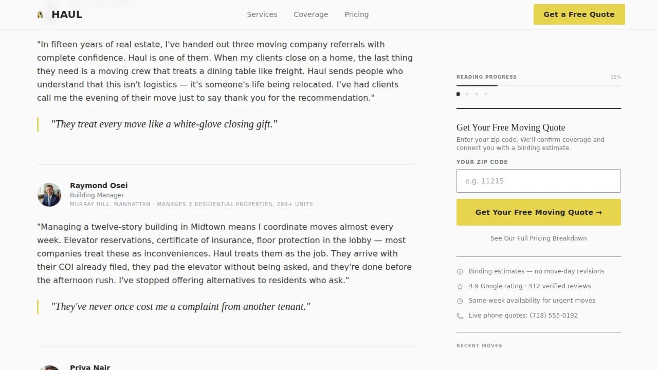 Transit — Premium Moving Services Landing Page Template