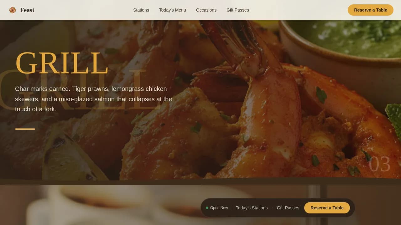 Savory — Unlimited Buffet Experience Landing Page Template