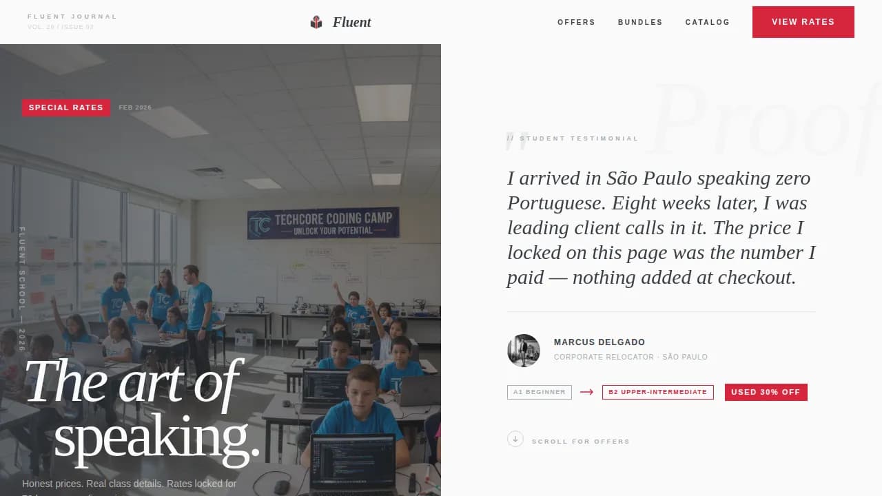 Fluent — Smart Language Academy Landing Page Template