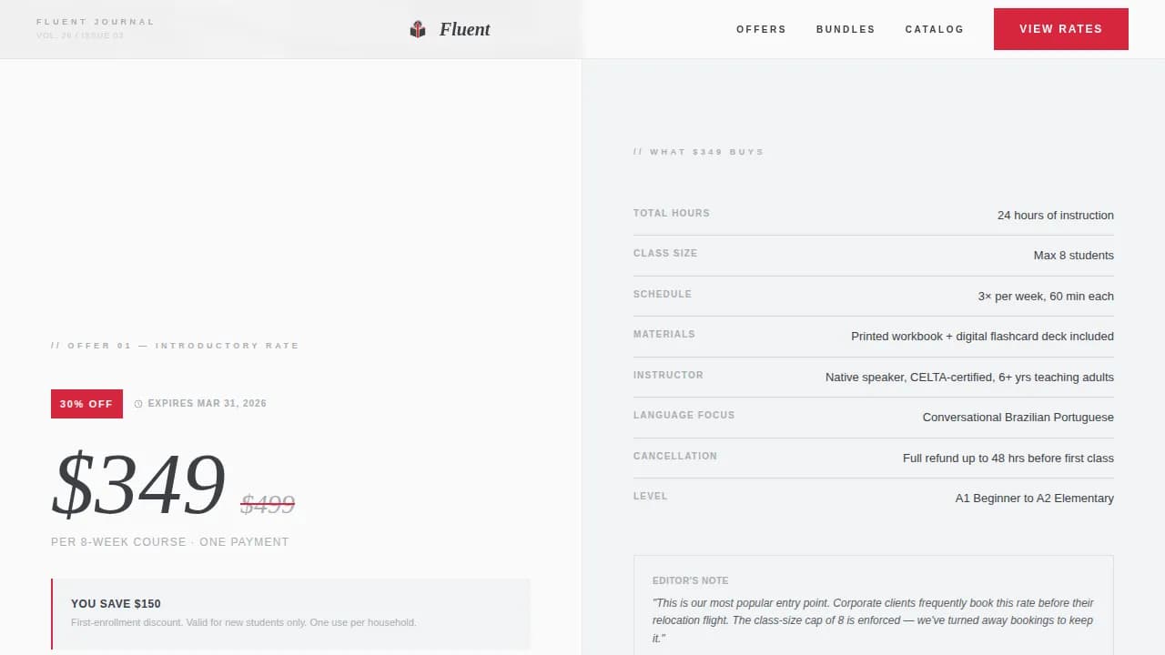 Fluent — Smart Language Academy Landing Page Template