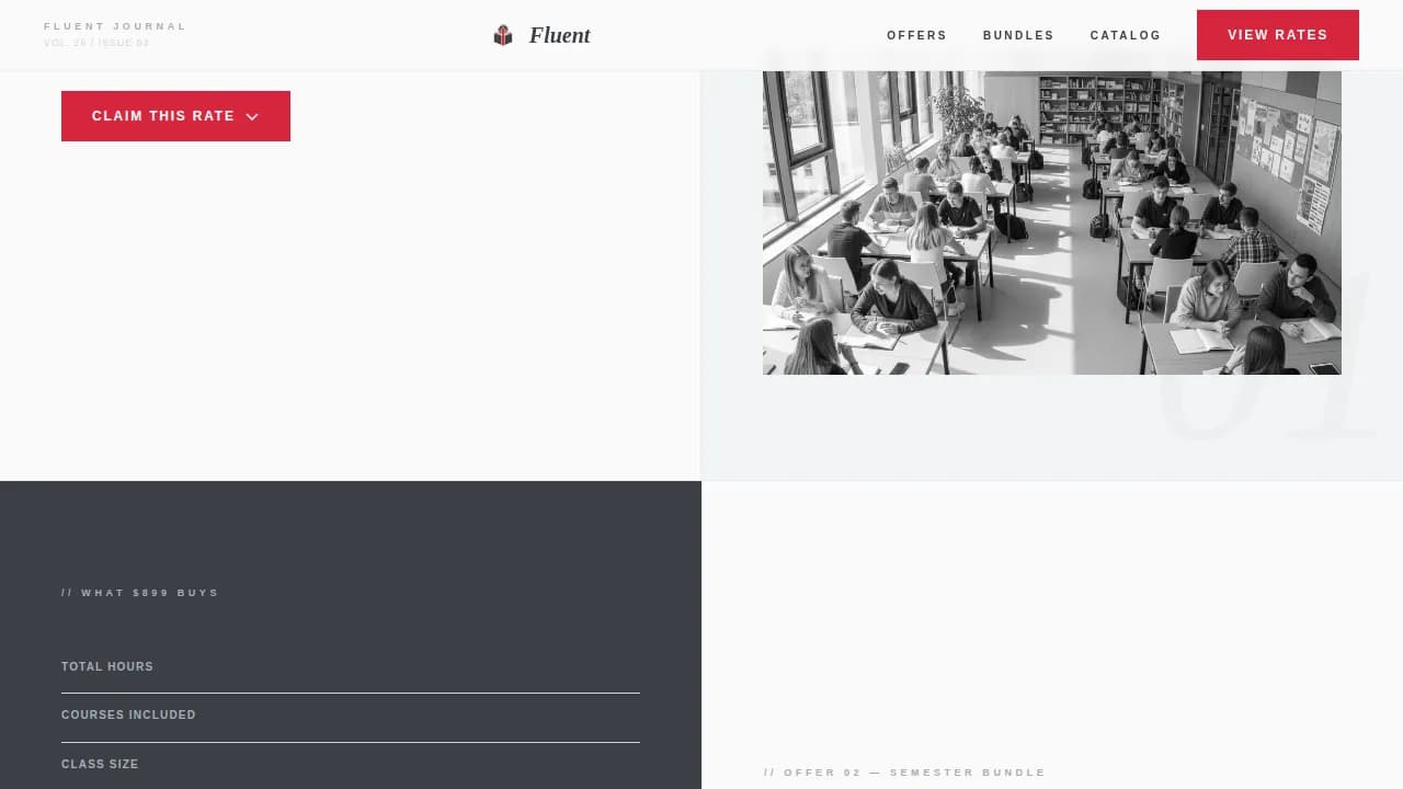 Fluent — Smart Language Academy Landing Page Template