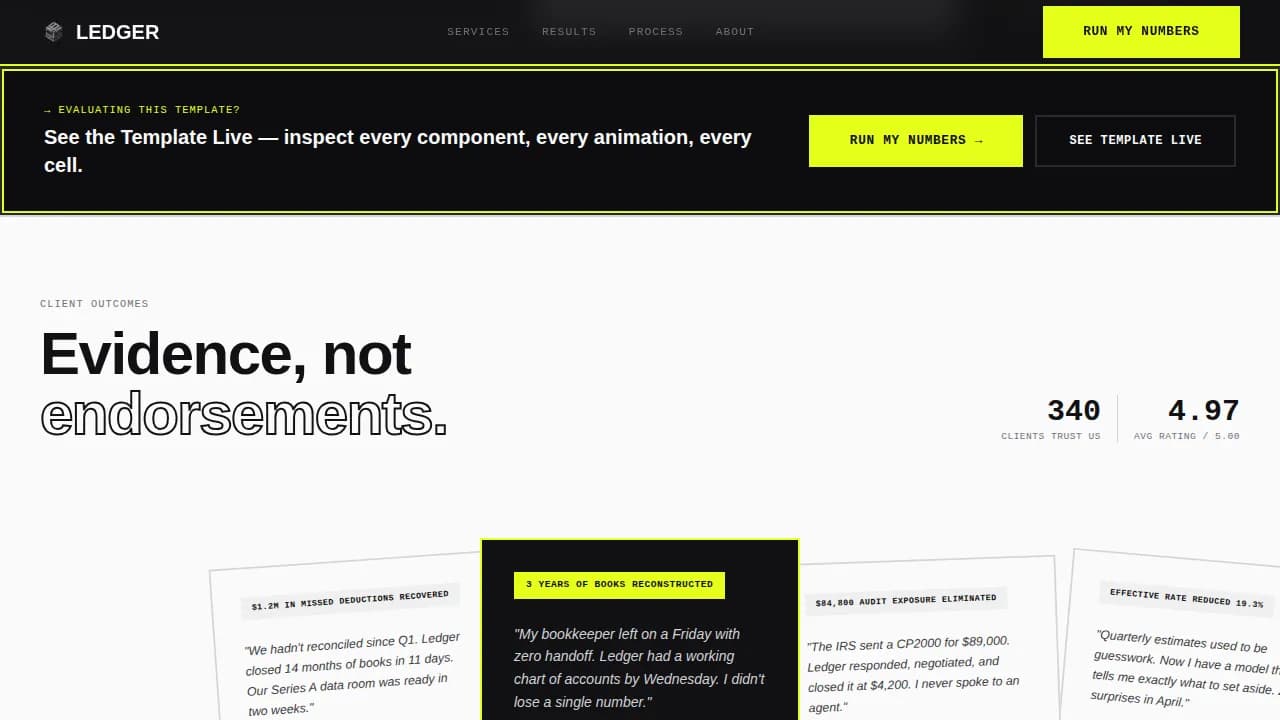Accounting Digital Presence Booking Website Template