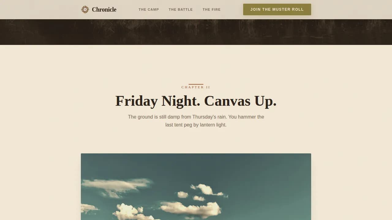 Chronicle — Immersive Historical Experience Landing Page Template