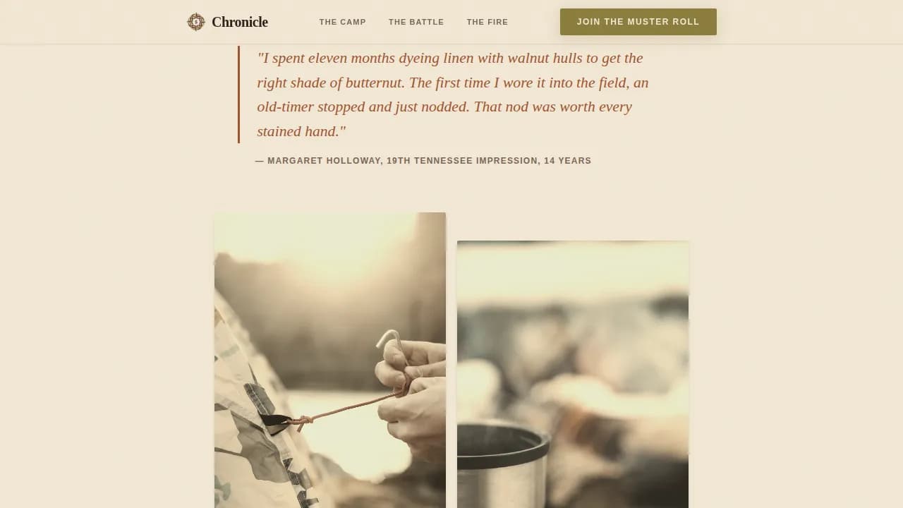 Chronicle — Immersive Historical Experience Landing Page Template