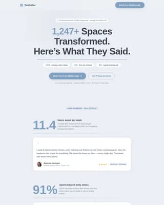 Professional Organizer Booking Website Template
