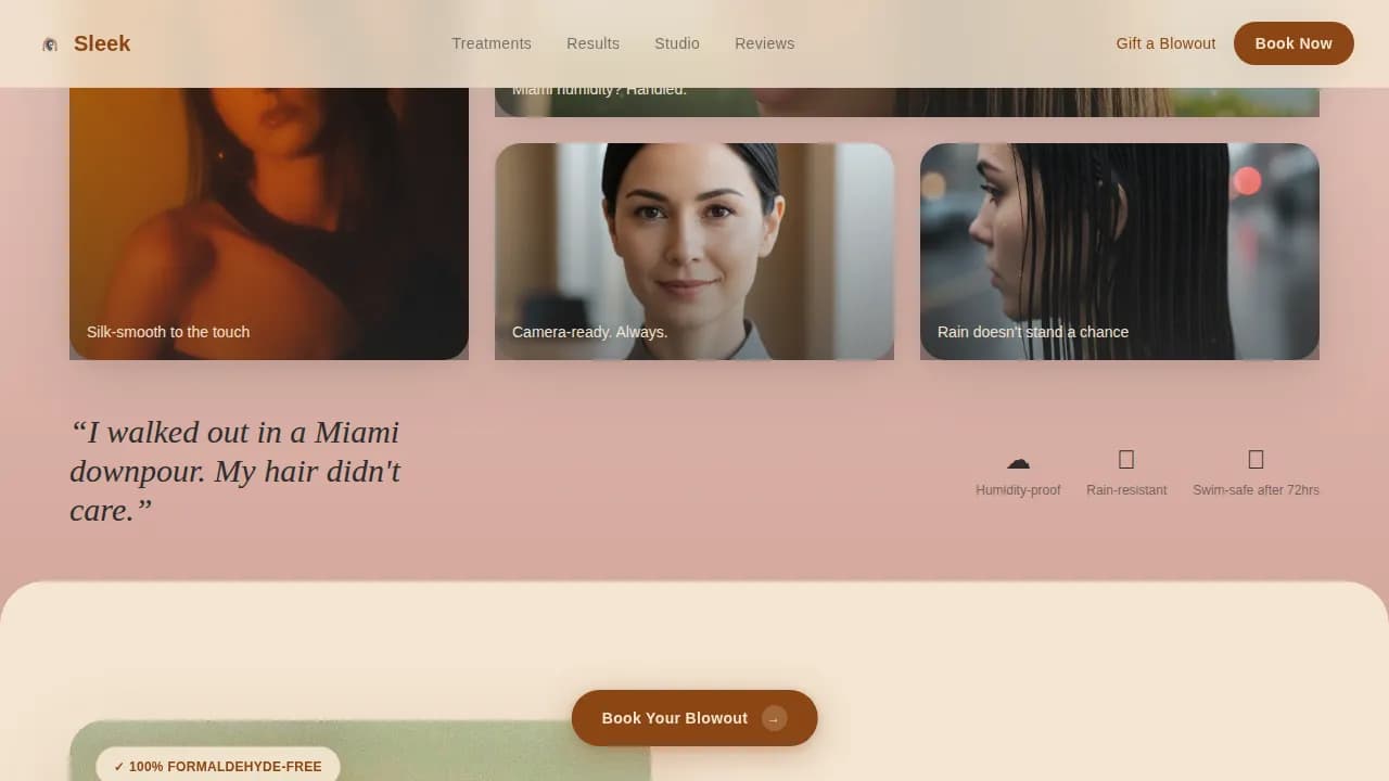 Gloss — Premium Keratin Salon Landing Page Template