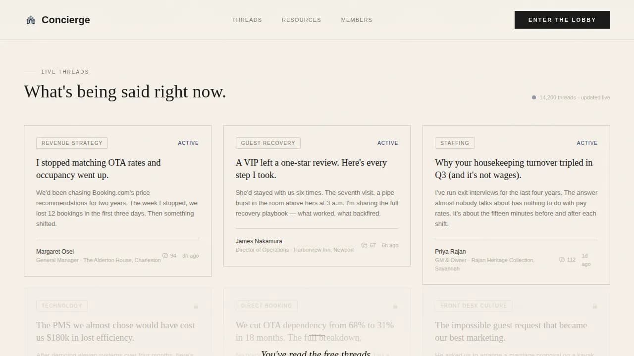 Welcome — Luxury Hospitality Network Landing Page Template