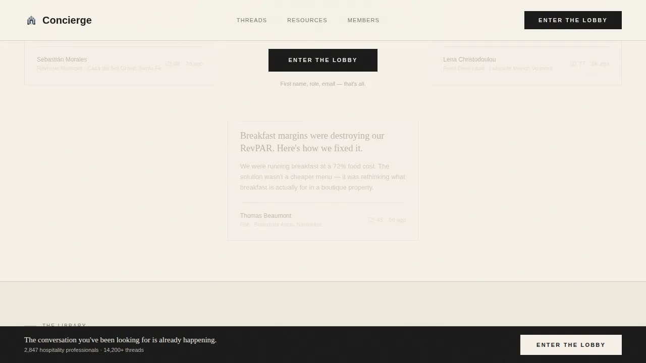 Welcome — Luxury Hospitality Network Landing Page Template