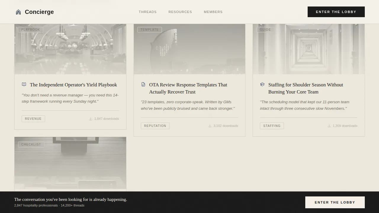 Welcome — Luxury Hospitality Network Landing Page Template