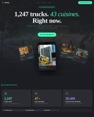 Discover — Live Street Food Directory Landing Page Template