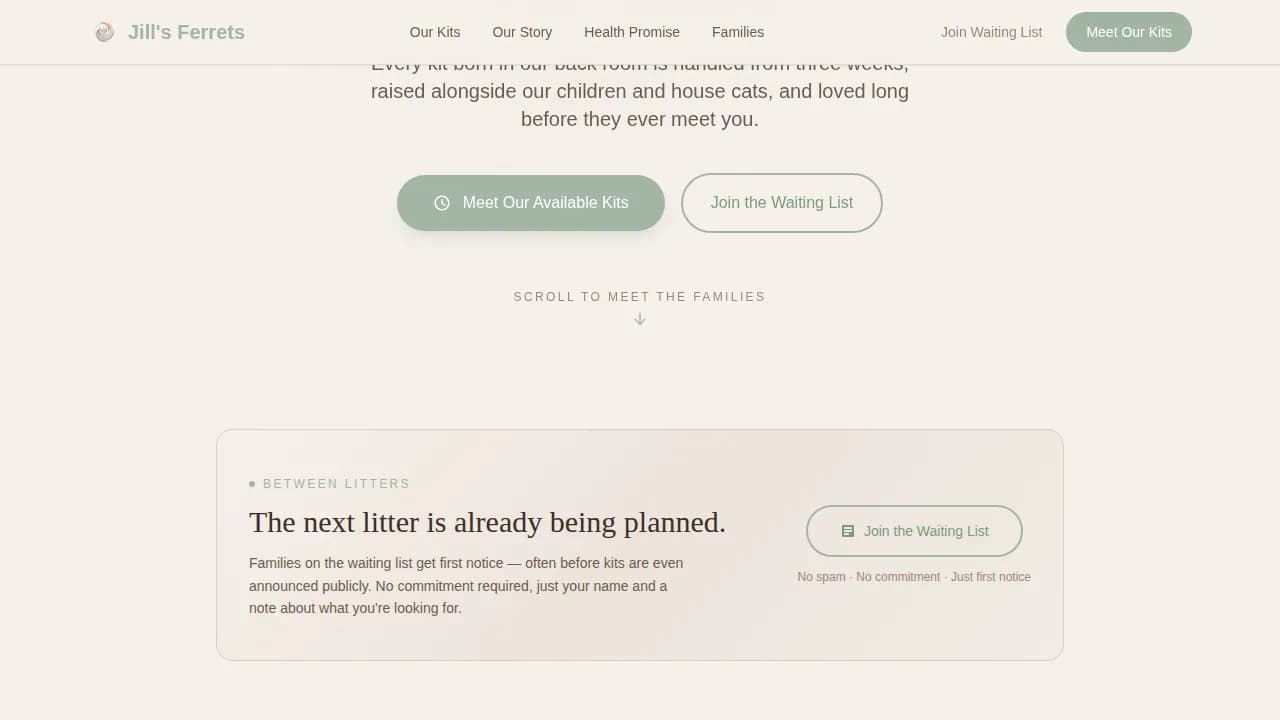 Jill — Trusted Exotic Breeder Landing Page Template