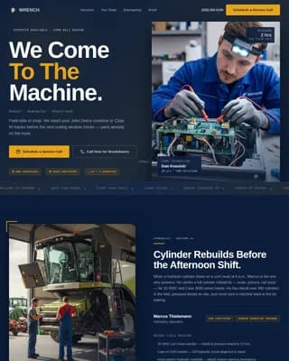 Wrench — Expert Agricultural Maintenance Landing Page Template