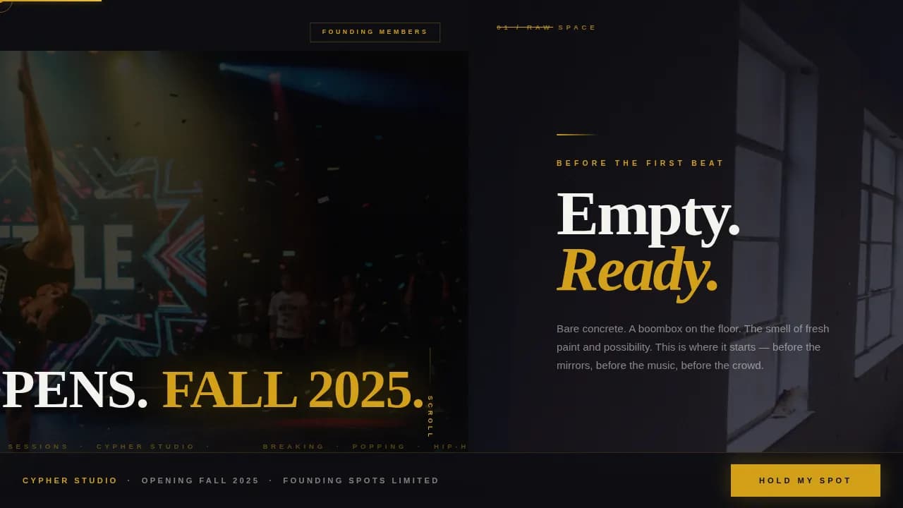 Cypher — Dynamic Urban Dance Landing Page Template