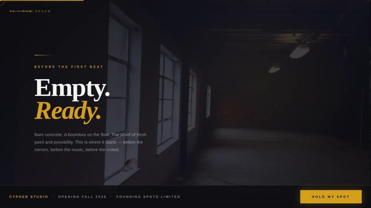 Cypher — Dynamic Urban Dance Landing Page Template