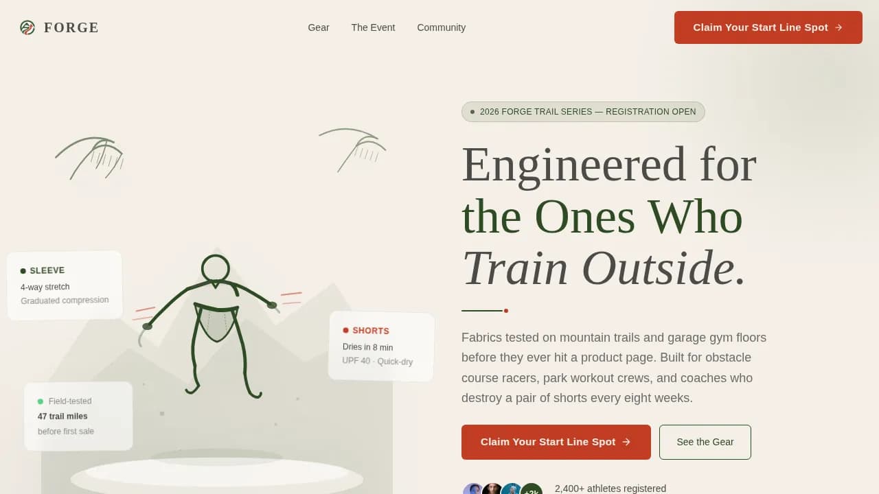 Forge — Elite Fitness Bootcamp Landing Page Template