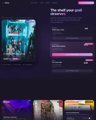 Grail — Vintage Enthusiast Marketplace Landing Page Template