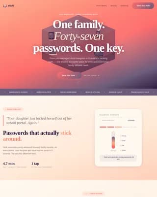 Fortress — Family Password Manager Landing Page Template