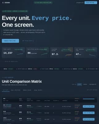 Stash — Instant Storage Marketplace Landing Page Template