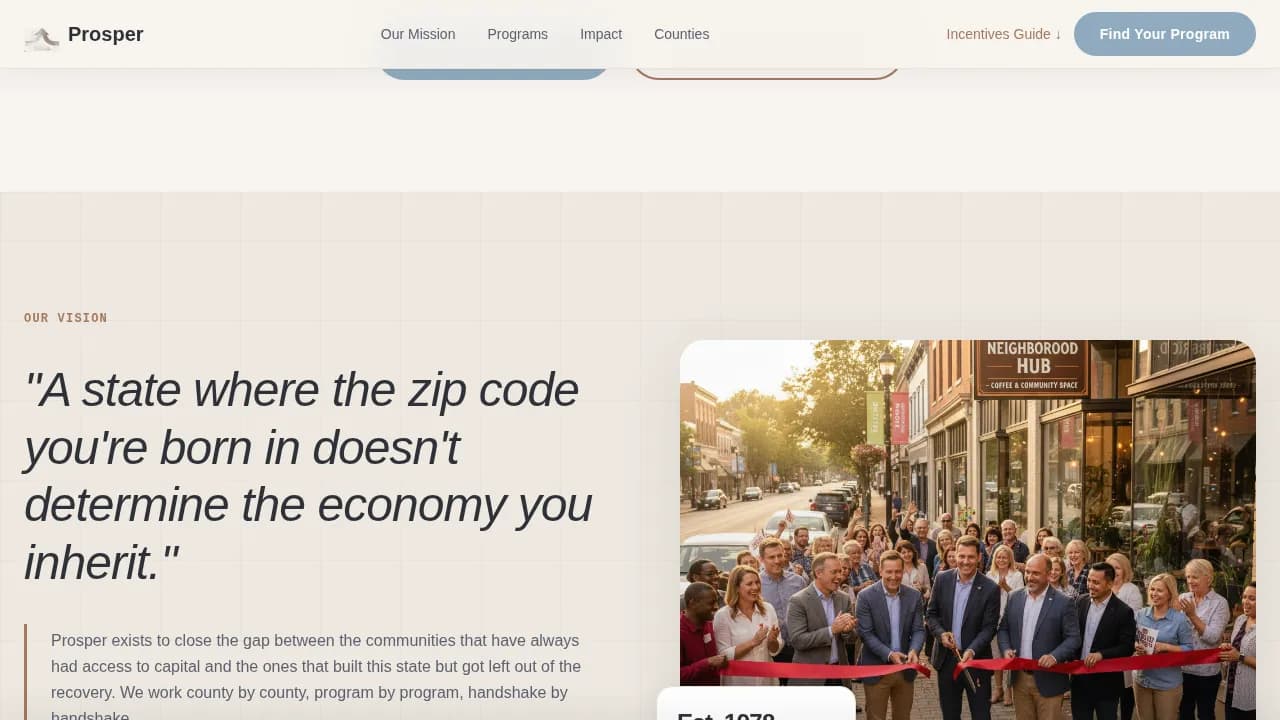 Prosper — Catalyst Community Growth Landing Page Template