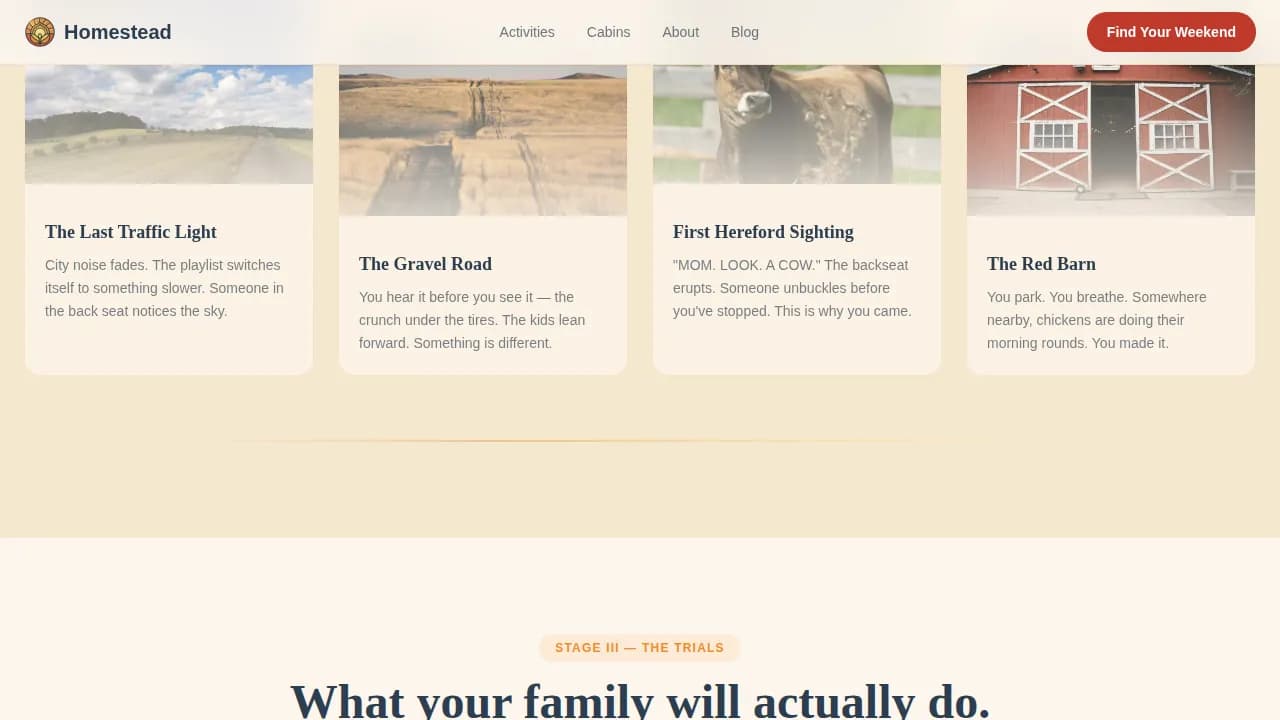 Homestead — Rustic Agritourism Landing Page Template