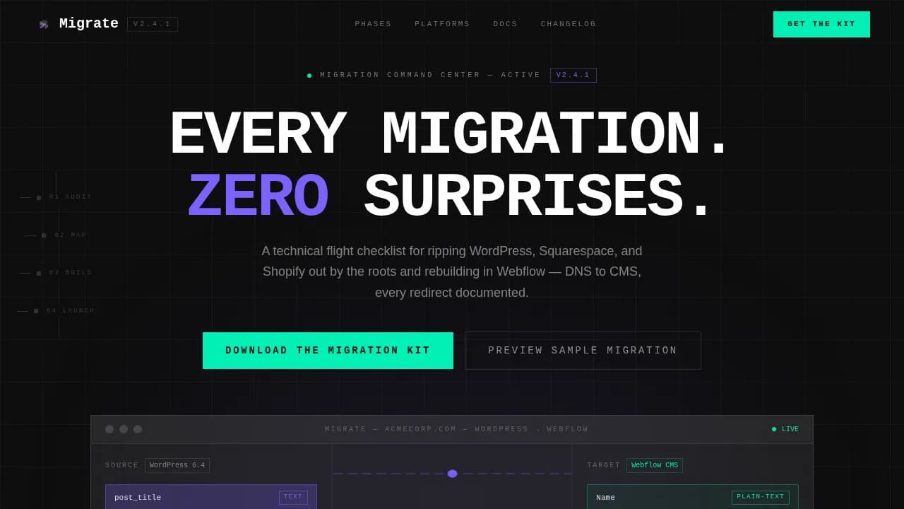Transition — Seamless Infrastructure Management Landing Page Template