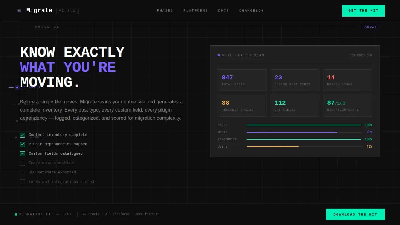 Transition — Seamless Infrastructure Management Landing Page Template