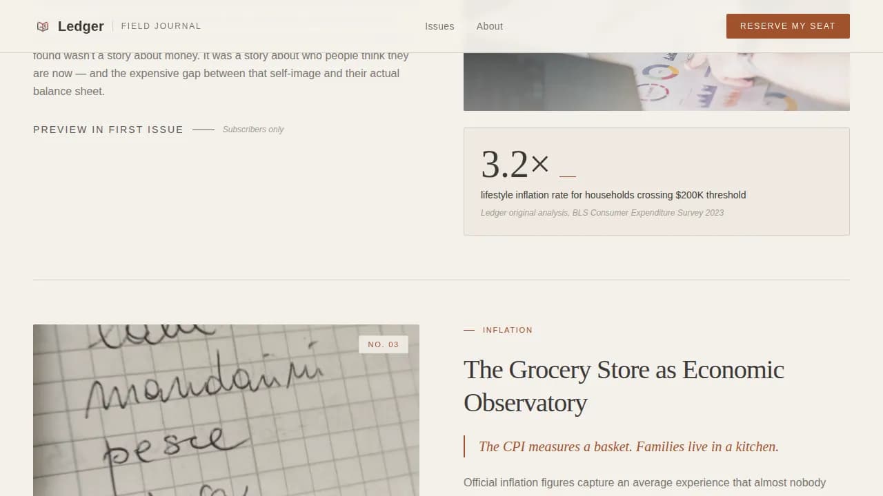 Ledger — Wealth Management Newsletter Landing Page Template