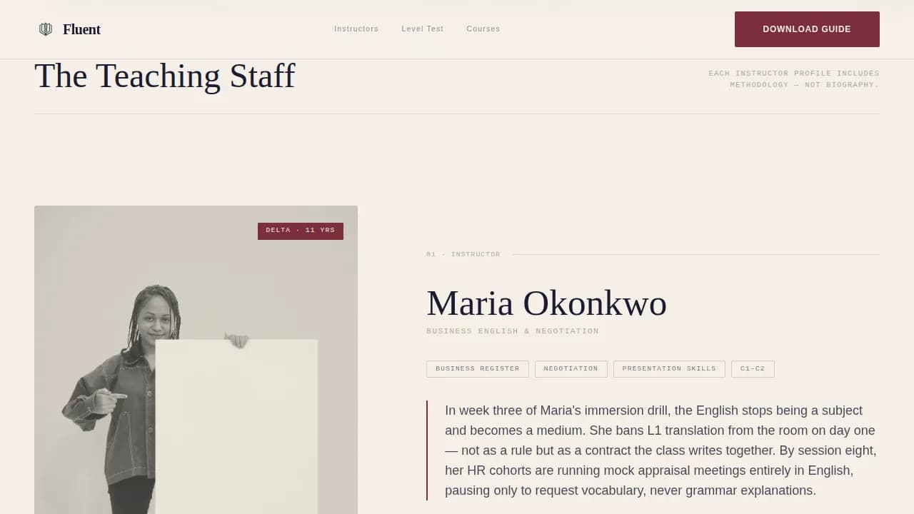 Language School Marketing Professional Website Template