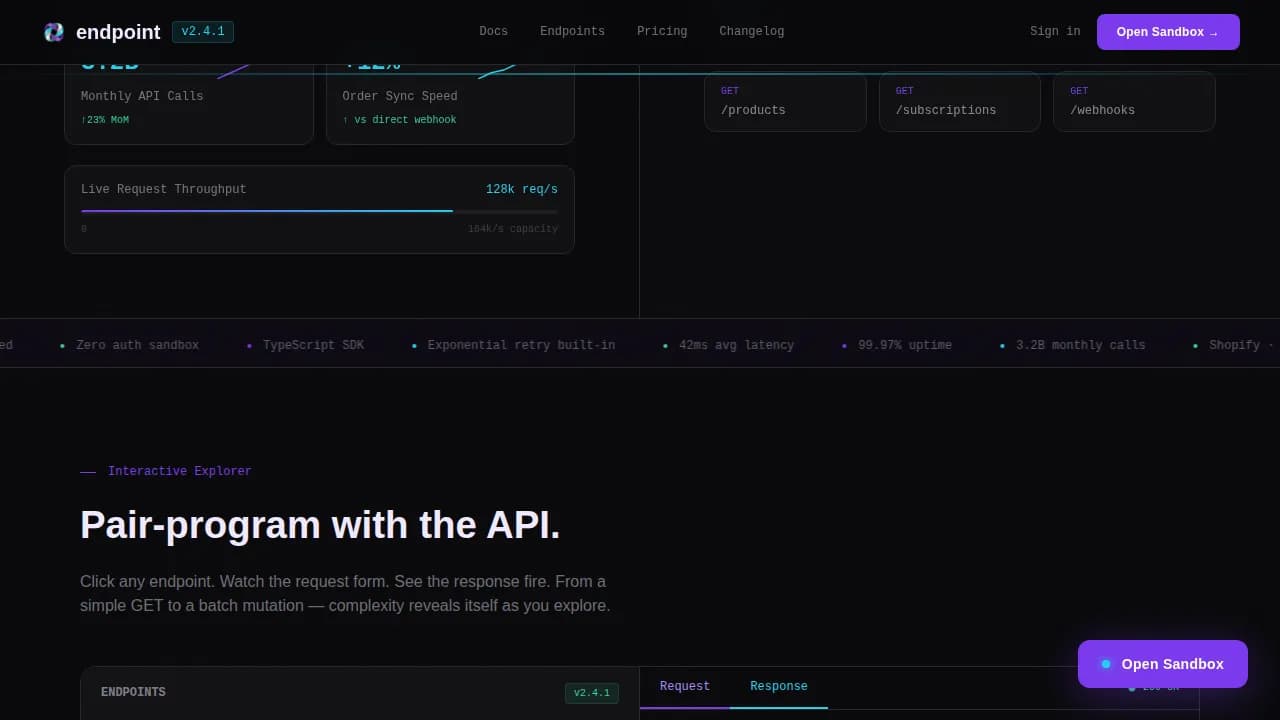 Endpoint - Unified D2C API Documentation Landing Page Template