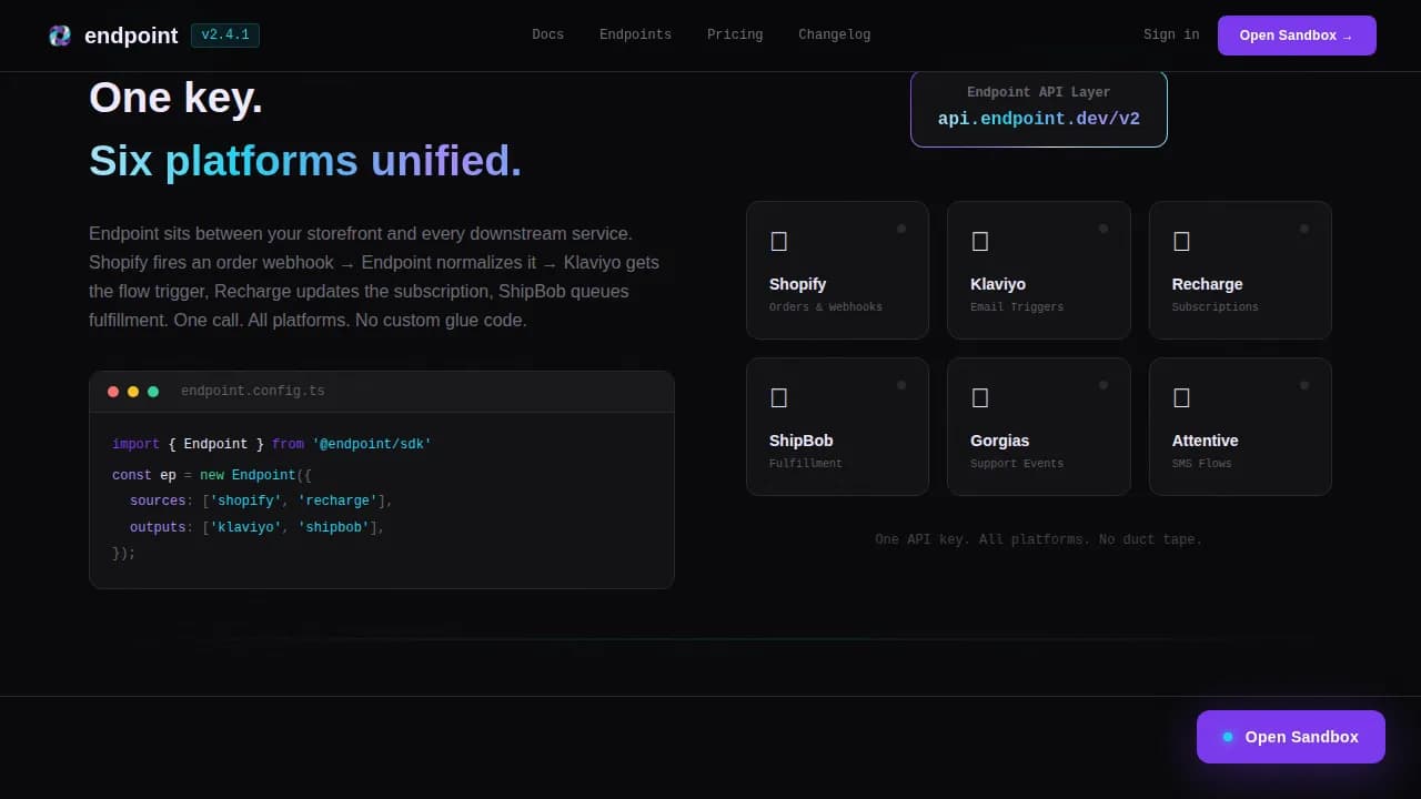 Endpoint - Unified D2C API Documentation Landing Page Template